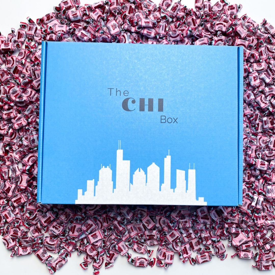 <img src=“snack subscription box with chews.jpg" alt="The CHI Box subscription box with chews“>