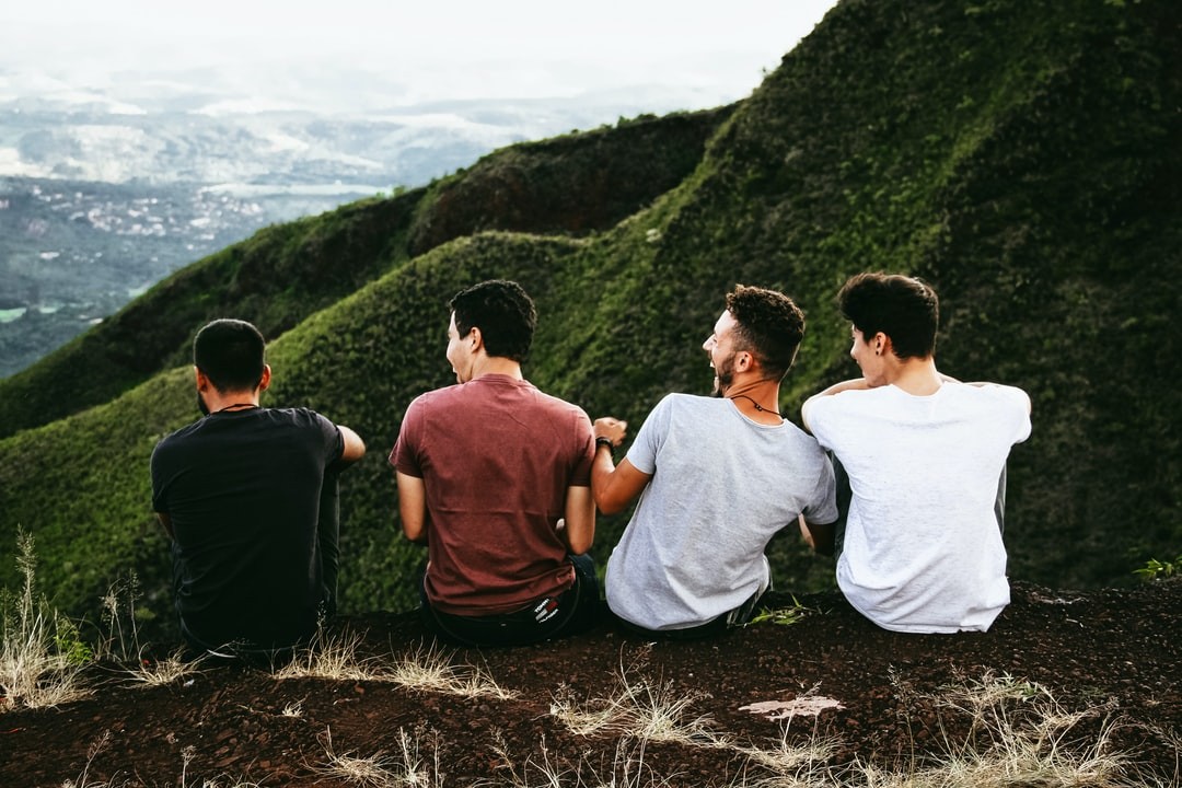 Man laughing on a hill men laughing