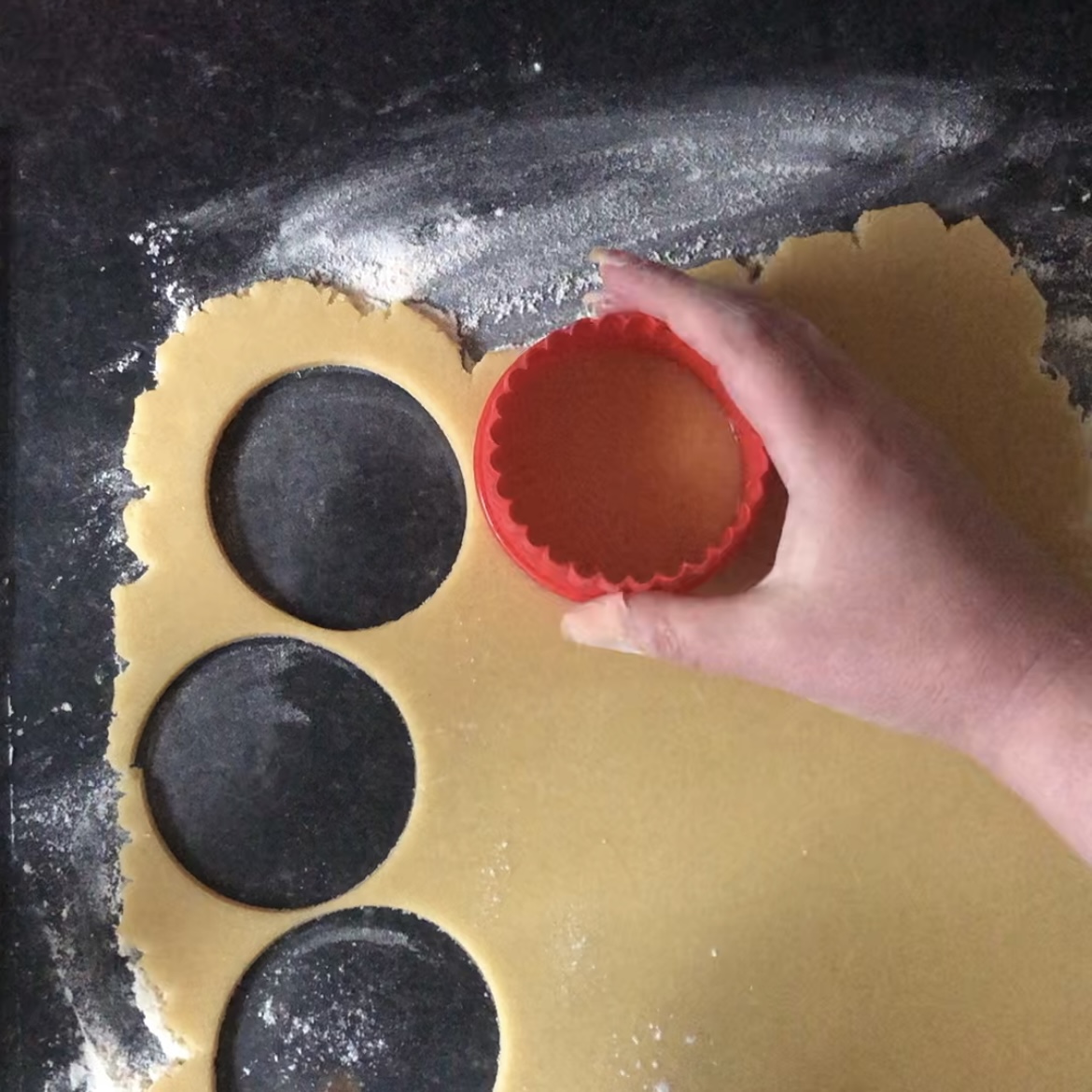 Cut out your biscuits with a circle cutter