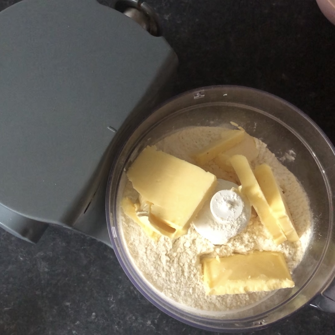 Flour and butter in a food processor