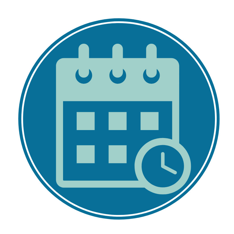 A subscription that works for you Calendar and clock in circle to denote the subscription frequency is in your control